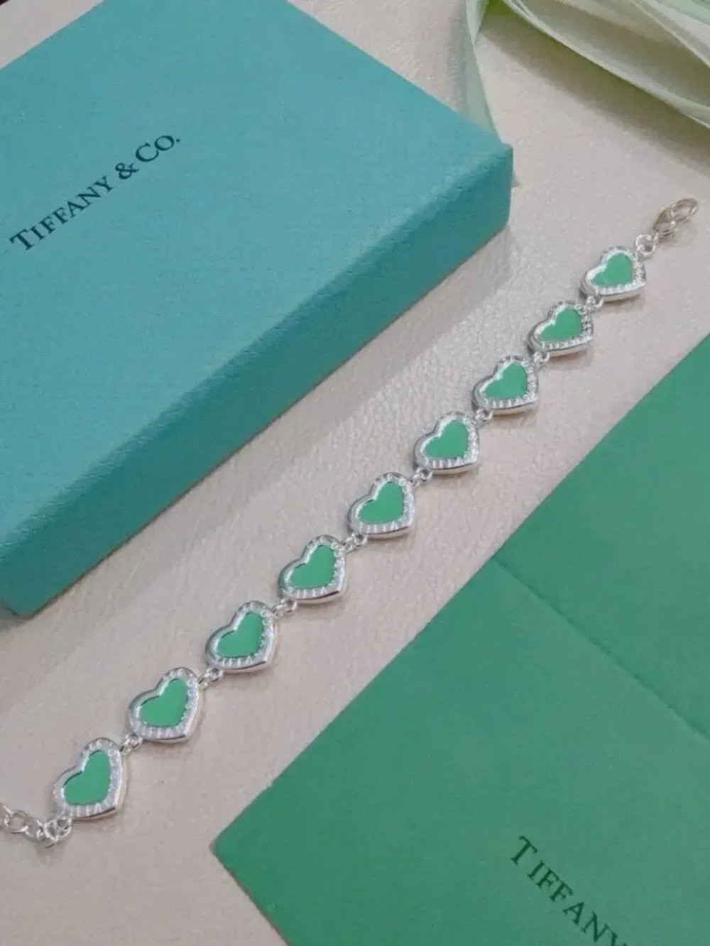 Tiffany & Co. Green Heart Bracelet